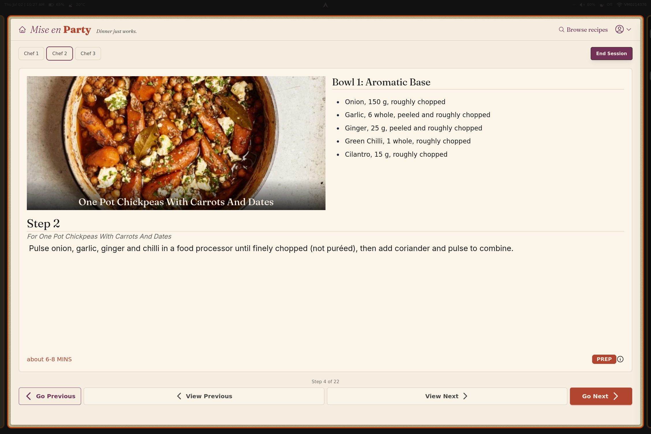Make cooking part of the event. — app preview