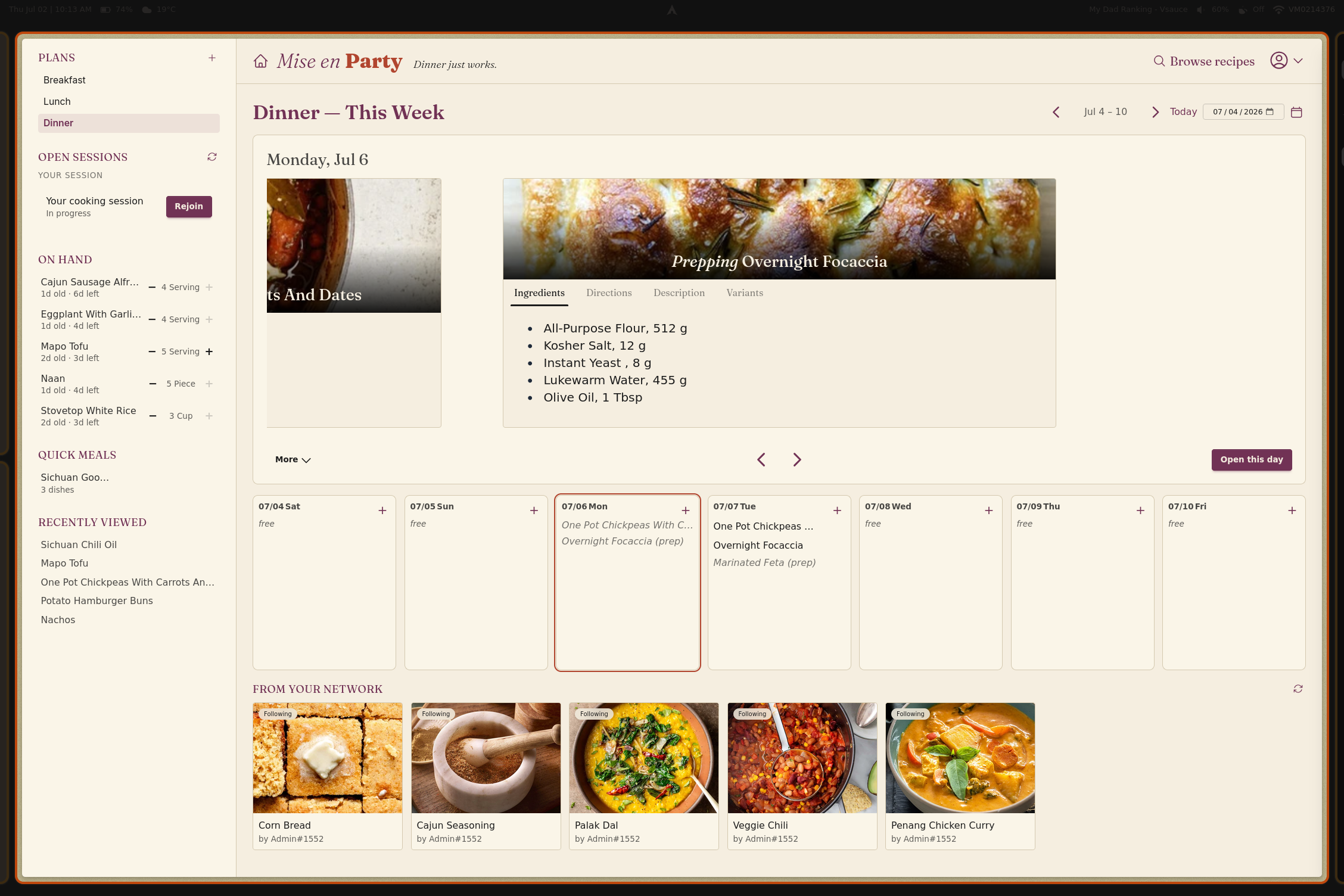 A meal, not a recipe. — app preview